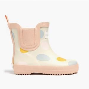 NEW SHOOSHOOS girl's rainboots in cream gobble dots